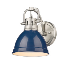 Golden 3602-BA1 PW-NVY - Yep by Golden Lighting Duncan 1-light Vanity in Pewter and Navy Blue shade